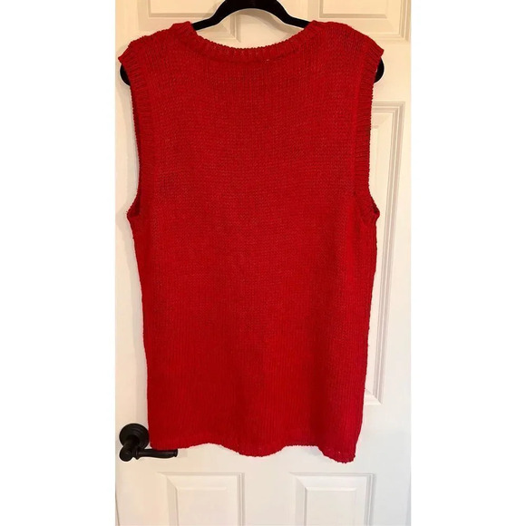 Vintage The Villager Women’s Large Red Christmas Yuletide Bell Ugly Vest Jacket - Picture 4 of 10